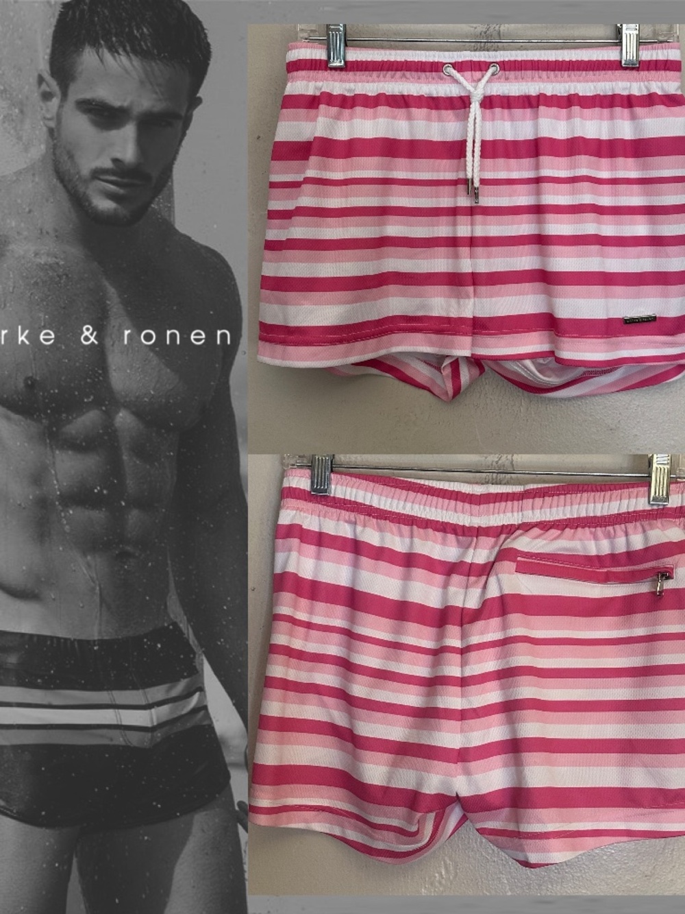 Parke & Ronen Swim Trunks Small 30-36" waist 2.5" inseam Gently worn 100% poly